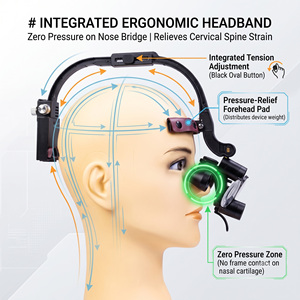 Lupas Dentales Quirúrgicas Inalámbricas TTL con Luz, Gafas <span class=keywords><strong>de</strong></span> Aumento 3.5x 2.5x con Cabezal <span class=keywords><strong>de</strong></span> Alimentación Intercambiable y Luz <span class=keywords><strong>de</strong></span> Visión - Product Image 2