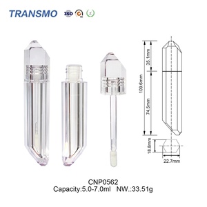 Tube de gloss à lèvres en cristal à étiquette privée, conteneur vide de 6,5 ml avec applicateur, logo personnalisé, conteneur de maquillage - Product Image 2