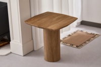 Meja Makan Furnitur Ruang Makan Modern Bergaya Terbaru, Tahan Lama, dengan Bagian Atas dan Kaki dari MDF Persegi