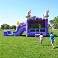Promotion : Piscine gonflable Thunder à double piste 8x4m en PVC pour usage commercial, unisexe, avec souffleur d'air et kits de réparation - Grande Amusement Aquatique