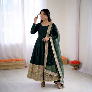 Conjunto de Salwar Kameez Anarkali para Mujer, Bordado con Lentejuelas, Dupatta, Ropa Tradicional India y Pakistaní para Fiestas - Product Image 1
