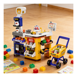 Juguete de Supermercado con Dinero de Juguete, Caja Registradora, Escáner, Juego de Imitación de Mercado Educativo para Niños - Product Image 4