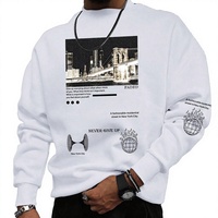 Sweat-shirts à capuche 100% polyester, impression numérique, col rond, épaules tombantes, coupe ample, pour hommes, logo personnalisé, vente en gros