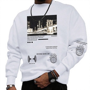 100% Polyester  Digital Printing Hoodies Round Neck Drop Shoulder Oversized Pullover Hoodies Men Custom Logo Wholesale