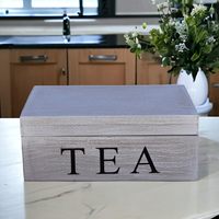 Coffret de rangement pour sachets de thé en bois rustique, boîte de présentation multifonctionnelle avec couvercle en verre, marron