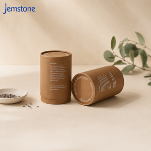 OEM ODM Biodegradable Kraft Cardboard Tube Packaging Box Cylinder <b>Container</b> Soft Touch Film Eye Mask Custom Paper Tube - Product Image 2