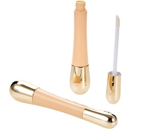 Petit flacon à double embout en ABS pour crème contour des yeux avec brosse, idéal pour l'emballage de liquides cosmétiques