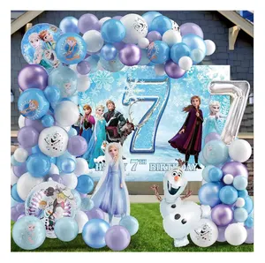 Prinzessinnen-Themen Geburtstagsdekoration-Sets Schneemann Geburtstagsparty Ballons gefrorener Ballon Theme Party Gefälligkeiten-Set für Kinder