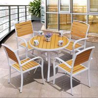 Tables et chaises d'extérieur en aluminium, mobilier de patio, design pastoral anti-corrosion, ensembles de jardin multifonctionnels pour repas