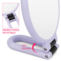 Stock d'entrepôt à l'étranger Petite table Miroir mural Mini miroir de poche de voyage portable Miroir compact pliable avec poignée