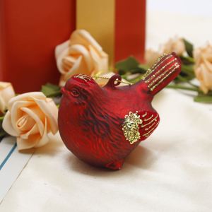 Adornos Colgantes para Árbol de Navidad con Diseño de Animales Personalizables (Erizo, Oso Polar, Elefante, Pájaro) en Vidrio, Impresión UV, 7*7*10cm, Rojo Navidad - Product Image 6