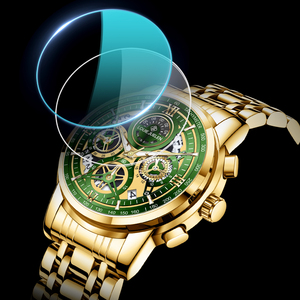 <span class=keywords><strong>Montre</strong></span> à quartz simple et luxueuse en acier inoxydable, aiguilles lumineuses, affichage de la date automatique, étanche 3 BAR, cadran transparent, montres-bracelets - Product Image 6