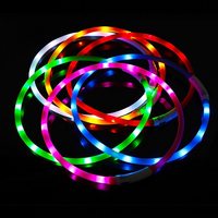 Collier pour animaux de compagnie personnalisé avec logo imprimé OEM, en silicone rechargeable, lumineux dans le noir, collier pour chien à LED clignotant