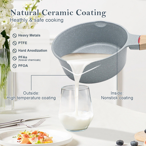 SANLANG Temperature Control Series <strong>Ceramic</strong> Coating Cookware Set Cast Aluminum <strong>Ceramic</strong> <strong>Pots</strong> and Pans Set Nonstick