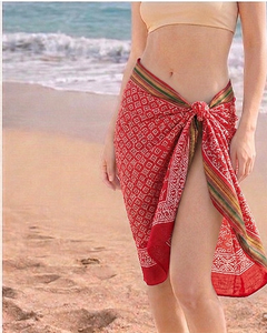 Paréos, Sarongs et Foulards en Soie Zari (Bordure en Soie) Imprimés à la Main sur Bloc de Bois, Légers et Élégants, Vêtements de Plage pour Femmes – Vente en Gros - Product Image 1