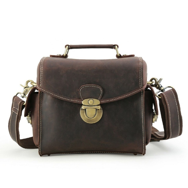 Manufacturer Buffalo Leather Dslr Camera Bag for Outdoor Activities Camera Bag Storage Camera Protect and Tool Pocket Bag