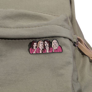 Schönes Mädchen Emaille-Anstecknadel 'Keep Quiet' Metall-Brosche Revers-Abzeichen Schmuck Rucksack-Accessoires Großhandel - Product Image 3