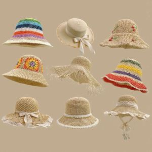 New Collection Summer Woven Raffia <b>Straw</b> <b>Hat</b> Female Summer Beach <b>Hat</b> Large Brim <b>Straw</b> Sun <b>Hat</b> - Product Image 1