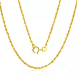 Xinfly Wholesale Au750 Gold <b>Chain</b> 18K Solid Gold <b>Rope</b> <b>Chain</b> 17-18inches Pure Gold Jewelry Twist <b>Chain</b> Necklace - Product Image 1