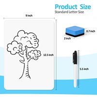 Ensembles de tableaux blancs effaçables à sec double face Loya Brand de 3 mm d'épaisseur pour enfants - Mini tableau blanc en MDF/carton pour l'école, le bureau et la maison