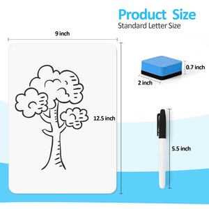Whiteboard-Sets zum Trocken Abwischen – Doppelseitige Kleine Mini-Whiteboards für Kinder, Schule, Büro und Zuhause - Product Image 2