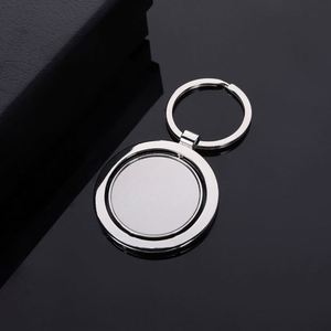 Wholesale PU Leather Keychain Promotion Keyring Metal Plain Metal Ring with LOGO - Product Image 3