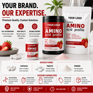 High Quality Amino Acid Supplement Improve Muscle Growth and <b>Metabolism</b> Dietary Amino Strawberry Flavour Powder for Adults - Product Image 3