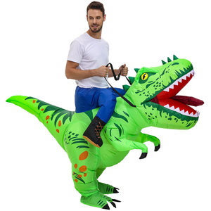 Costume gonflable de <span class=keywords><strong>dinosaure</strong></span> d'halloween pour adulte équitation T Rex drôle sauter femmes homme Costume pour Halloween fantaisie fête Cosplay - Product Image 4