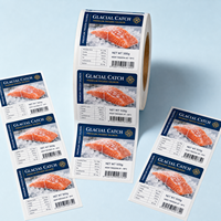 Étiquettes blanches pour congélateur, autocollants résistants aux basses températures et imperméables pour l'emballage de viande et de fruits de mer surgelés, en rouleau