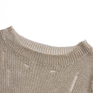 Amzn AE fb eb tiktok <span class=keywords><strong>Shein</strong></span> nuevas damas de manga corta de punto cuello redondo <span class=keywords><strong>Jersey</strong></span> Sexy <span class=keywords><strong>mujer</strong></span> Top - Product Image 4