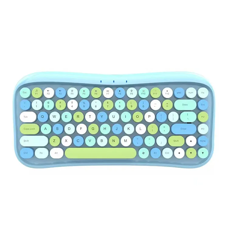 Vendita calda impermeabile tastiera carina di alta qualità 84 tasti tastiera meccanica a tre modalità con miscelazione dei colori fai da te