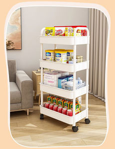 Articles ménagers peu encombrants Support en plastique ABS pour le stockage des fruits et légumes Chariot roulant avec roues - Product Image 5