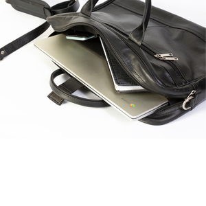 Maletín de Cuero para Portátil de 15 Pulgadas con Cierre de Cremallera, Bolsa de Hombro para Oficina, Diseño Duradero - Product Image 4