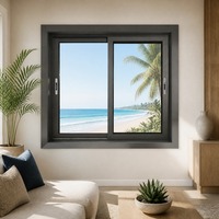 Fabricante de Ventanas Corredizas HUACAI, Ventana Resistente a la Intemperie con Doble Vidrio y Relleno de Argón para Casa
