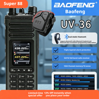Talkie-walkie UV-36 10W 3G POC double mode avec casque sans fil, portée 0-5km, mégaphone portable haute puissance pour extérieur, batterie 2000-2500mAh