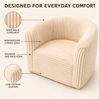Fauteuil de dortoir en velours côtelé à mousse compressée, emballé sous vide, sans structure, pour chambre à coucher et petit appartement - Vente en gros