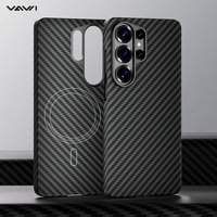 Étui de téléphone VAWI V-K01 ultra fin en fibre de carbone et fibre d'aramide avec aimant pour Samsung S25 S26 Ultra pour Android, étui antichoc