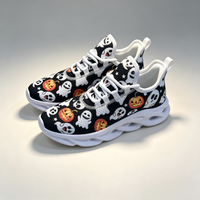 Chaussures de sport personnalisées sur le thème d'Halloween, imprimé citrouille et fantôme, chaussures de course avec logo personnalisé, chaussures de sport effrayantes, chaussures décontractées, vente en gros
