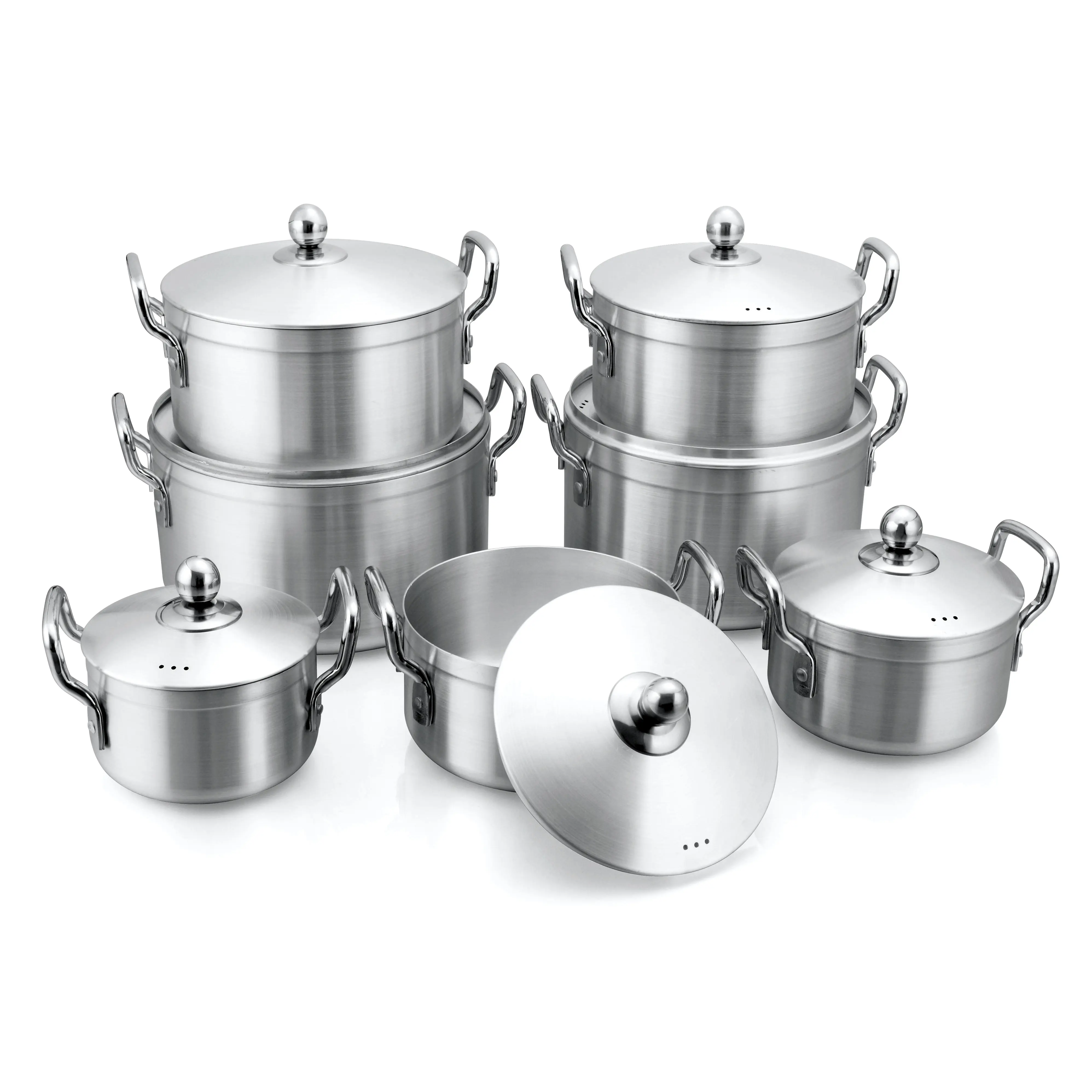 7Pcs wholesale kitchenware aluminium cooking pots kitchen cookware set