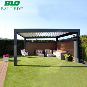 Pérgola con Panel <span class=keywords><strong>Solar</strong></span> para Patio Trasero, Pérgola <span class=keywords><strong>Fotovoltaica</strong></span> con Techo de Celosía de Apertura Eléctrica <span class=keywords><strong>Solar</strong></span>, Pérgola de Aluminio - Product Image 1