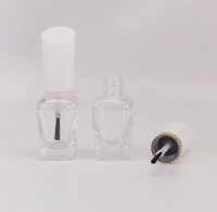 Bouteilles de vernis à ongles en verre vides personnalisées 10 ml, contenants transparents pour gel à ongles avec plusieurs styles de bouchons en plastique et pinceaux OEM/ODM