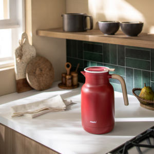 ¡La base de calidad fantástica gira suavemente! Frasco de vacío de mesa de acero inoxidable Latte 1,3 1.8L Cafetera manual portátil - Product Image 1