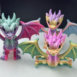 Modelo de Dragón Volador Impreso en 3D, Dragón Demonio Occidental, Articulado y Móvil, Juguete de Dragón Volador de Simulación, Adorno Animal para Niños - Product Image 1