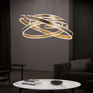 Lampe suspendue géométrique Décoration d'hôtel Anneau rond réglable Lampes suspendues à LED pour salle à manger - Product Image 4
