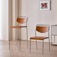 Tabouret de bar industriel Shanmu en métal, configuration à pédale, sensation haut de gamme et luxueuse, design minimaliste, usage commercial