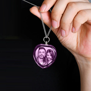 Collar de Cristal Personalizado con Foto K9 al por Mayor, Collar de Cristal en Blanco Barato para Regalo de Boda y Día de San Valentín con Tema 'Amor' en Caja de Regalo - Product Image 6