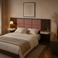 Tête de lit d'hôtel King Size américaine personnalisée Hampton Inn Resort Tête de lit Queen King en bois Ensemble de meubles