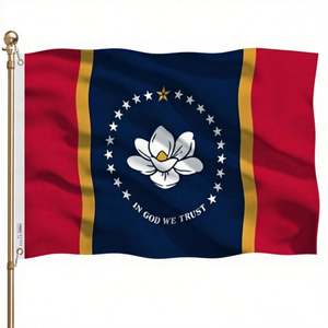 Bandera de Mississippi de 3 capas, 3x5 pies, 100% poliéster, resistente, colores vibrantes, doble cara, 2 ojales de latón para interior/exterior - Product Image 1