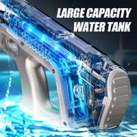 Pistolet à eau électrique à longue portée de 8 m avec lumières colorées, auto-aspirant, rechargeable, pour l'été