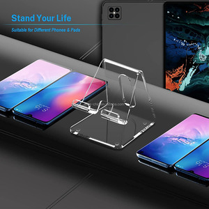 Dudukan ponsel akrilik penyangga Desktop baru 2024 seluler Promosi portabel transparan layar fitur jelas untuk ponsel